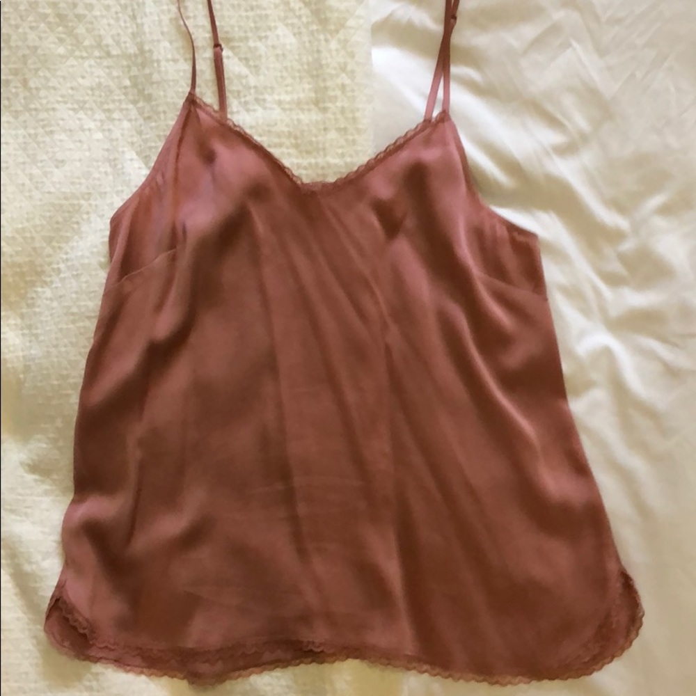 Anthropologie 100% Silk Pink Top
